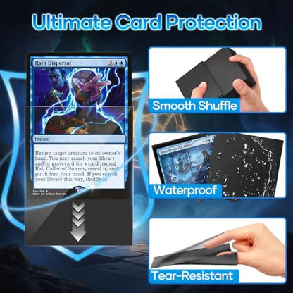 1000 Counts Black Card Sleeves, Matte Card Sleeve Deck Card Protectors, Trading Card Sleeves Fit for MTG, TCG and Sports Cards
