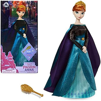 Disney Store Girl's Princess Classic Doll (Queen Anna from Frozen 2), 11 Inches, Includes Brush with Molded Details, Fully Posable Toy in Classic Outfit -