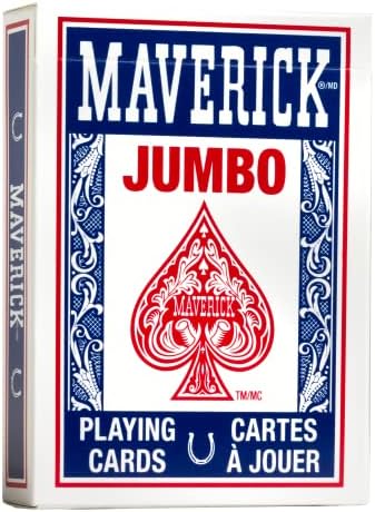 Maverick Playing Cards, Jumbo Index, Red and Blue, 48 Pack