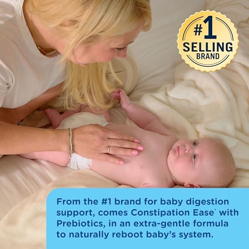 Mommy's Bliss Constipation Ease with Prebiotics, Promotes Bowel Movements, Gentle & Safe, No Harsh Laxatives, Age 6 Months+, 4 Fl Oz (Pack of 2)