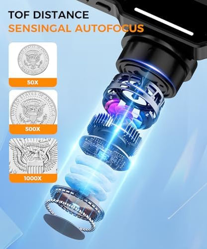 LCD Digital Microscope,4.3 Inch 1080P 10 Megapixels,10MP Camera Video Recorder with HD Screen,1-1000X Magnification Zoom Wireless USB Stereo Microscope Camera