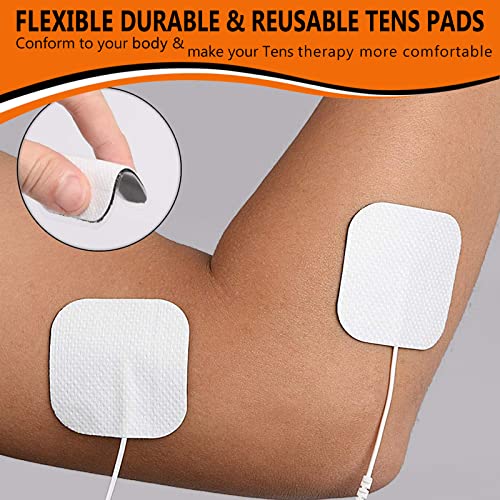 Tens Unit Electrode Pads 40Pcs, Reusable TENS Unit Pads with Upgraded Self-Adhesion, Replacement Pads Compatible with TENS 7000, AUVON TENS, Etekcity Tens Machine, Nicwell Care Tens (40 Value Pack)