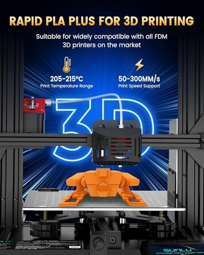 SUNLU PLA+2.0 3D Printer Filament, Upgrade PLA+ Filament 1.75mm, Tougher and Stronger, Neatly Wound PLA Plus Filament, Dimensional Accuracy +/-0.02mm, 1KG Spool(2.2lbs), Yellow