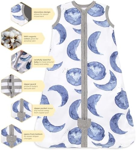 Burt's Bees Baby Unisex Beekeeper Wearable Blanket, Organic Cotton - Light Weight or Medium Weight - Newborn Essentials