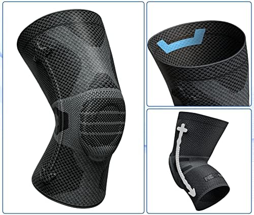 NEENCA Professional Knee Brace for Pain Relief, Medical Knee Compression Sleeve, Knee Support with Horizontal Knit Tech for Meniscus Tear, ACL, Arthritis, Joint Pain, Runner, Workout- FSA/HSA APPROVED