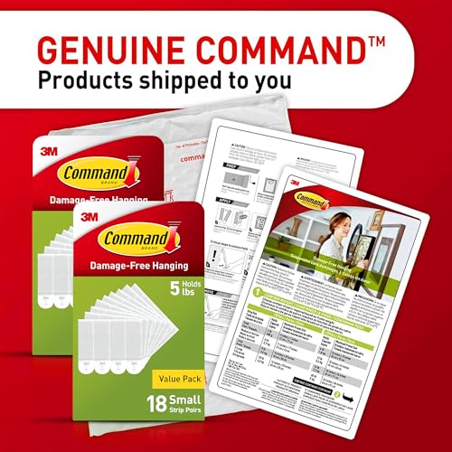 Command 4 lb Small Picture Hanging Strips 36 Pairs (72 Strips), Damage-Free Hanging Picture Hangers, No Tools Wall Hanging Strips for Home Decor, White Adhesive Strips
