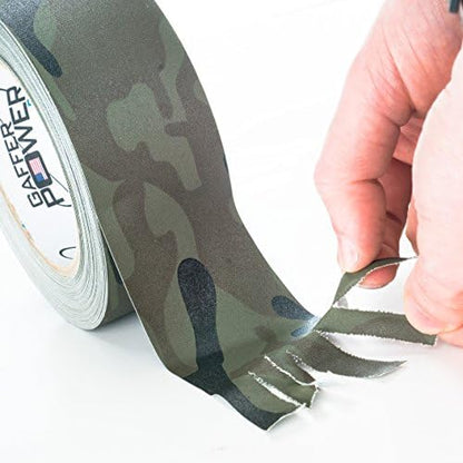 Gaffer Power Camouflage Gaffer Tape | Premium Grade Army Green Camo Tape | USA Made | Heavy Duty, Non-Reflective & Water Resistant | 2 Inch x 25 Yards