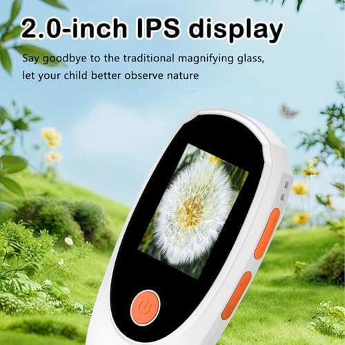 Handheld Digital Microscope with Light,Portable Handheld Magnifying Glass for Kids,2.0 Inch IPS Color Scree,500x Magnification, 8 Adjustable LED Lights, Compatible with PC Windows, Mac OS