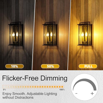 E12 Candelabra Bulb 40 watt Equivalent, E12 LED Bulb Dimmable Chandelier Light Bulbs, B10 Candle Light Bulbs 2700K Soft White, 90+CRI, 400LM, Cear Glass, 12 Pack