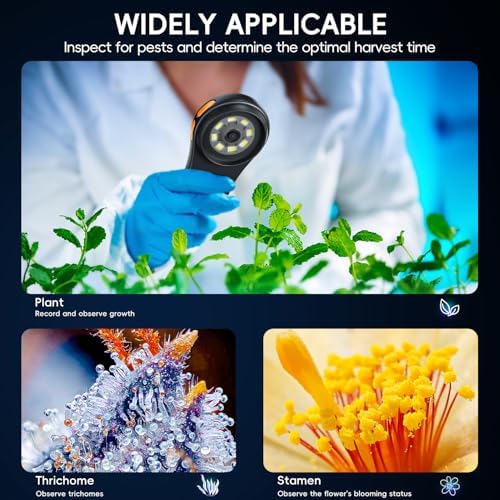 Handheld Digital Microscope for Kids Adults, SKYBASIC 500X Coin Microscopes Magnifying Glass, 2" Screen Portable Pocket Soldering Microscope Camera, Children Science Educational Fun Birthday Gift Toys