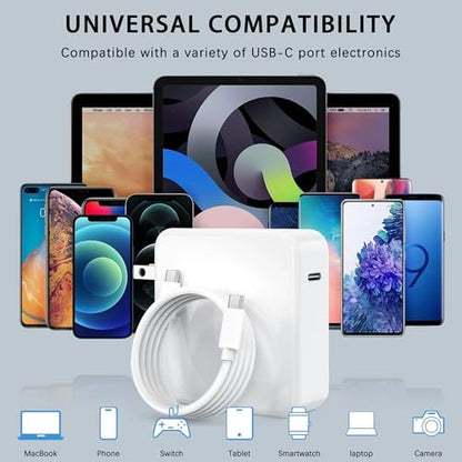 Mac Book Pro Charger - 100W USB C Charger Compatible with Type C MacBook Pro 16, 15, 14, 13 Inch, New MacBook Air 15 inch 2025/2024, iPad Pro and All USB c Device, USB C to C Power Adapter