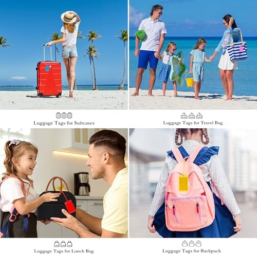 50 Pack Luggage Tags for Suitcases, Airplane Travel Essentials for Flying, International Travel Must Haves, and Luggage Accessories by Sodsay