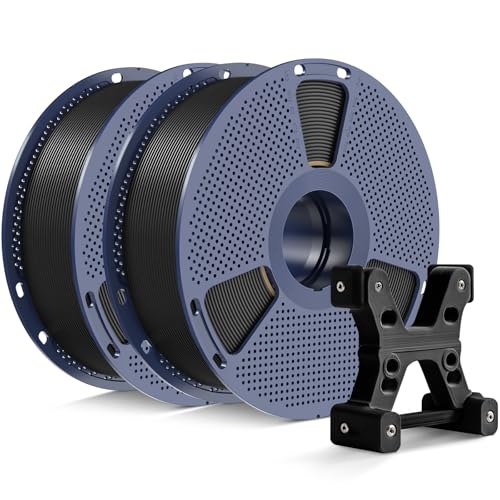 PETG Filament 1.75mm 2025 Upgrade Spool Compatible with Bambulab Refill Filament, 2kg(4.4lbs) SUNLU PETG 3D Printer Filament, 1.75mm Dimensional Accuracy +/- 0.02mm, Black+Black Bundle
