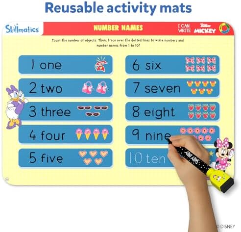 Skillmatics I Can Write Disney Junior Mickey Mouse - Reusable Preschool Learning Activities, Educational Toy and Game, Back to School Supplies, Gifts for Students, Kids, Toddlers Ages 3, 4, 5, 6