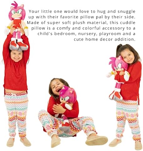 Franco Super Soft Plush Anime Cuddle Pillow Buddy, 1 Count (Pack of 1), Sonic The Hedgehog Amy Rose