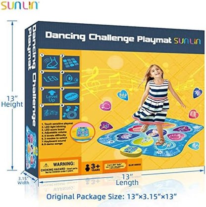 SUNLIN Dance Mat, Gifts Toys for Girls 3 4 5 6 7 8 Years Old, Frozen Theme Toys, Dance Pad with 7 Game Modes, 5 Challenge Levels, 9 Built-in Music, Birthday Gifts for Kids Ages 3-12