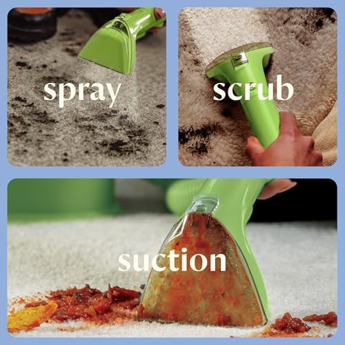 Bissell Little Green Mini Portable Carpet and Upholstery Deep Cleaner, Car/Auto Detailer, with HydroRinse Self-Cleaning Tool and 4" Tough Stain Tool, Tea Green, 4075