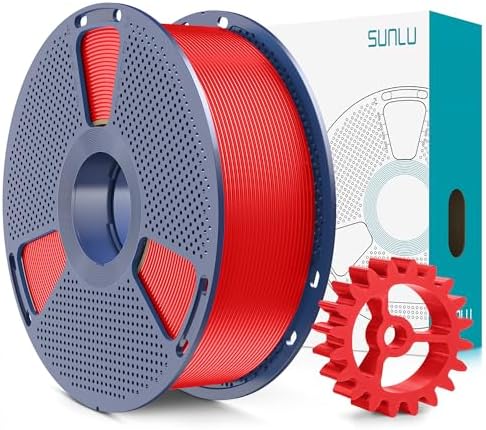 SUNLU PLA+2.0 3D Printer Filament, Upgrade PLA+ Filament 1.75mm, Tougher and Stronger, Neatly Wound PLA Plus Filament, Dimensional Accuracy +/-0.02mm, 1KG Spool(2.2lbs), Red
