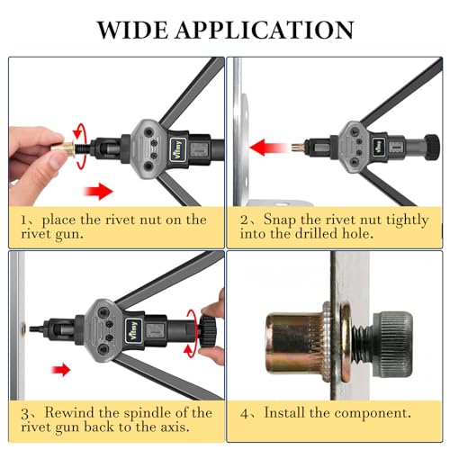 Metric Rivet Nut Assortment Kit(230 Pcs), M3 M4 M5 M6 M8 M10 M12 Flat Head Rivnut Set,Zinc Plated Finish Carbon Steel Nutsert