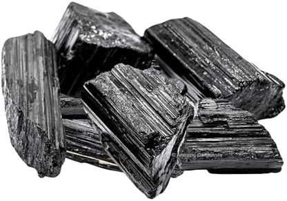 Amazing Gemstone Black Tourmaline Crystal - 1 Piece of 350-500 Grams Large - Very High Grade Black Tourmaline Crystals Rough Raw for Protection, Good Vibes Turmalina Negra Piedra Originales