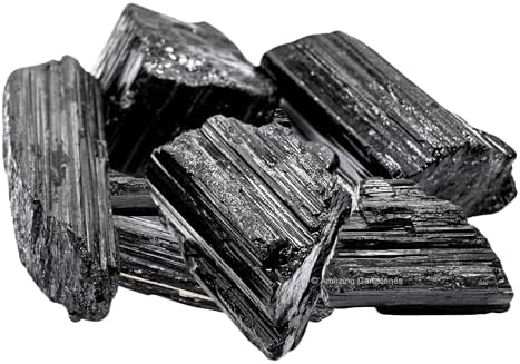 Amazing Gemstone Black Tourmaline Crystal - 1 Piece of 500-750 Grams - Very High Grade Black Tourmaline Crystals Rough Raw for Protection, Good Vibes Turmalina Negra Piedra Originales