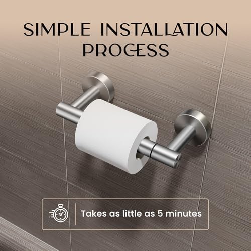 Day Moon™ Brushed Nickel Toilet Paper Holder - Wall Mount Modern Roll Holder for Bathroom