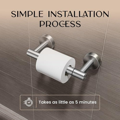 Day Moon™ Brushed Nickel Toilet Paper Holder - Wall Mount Modern Roll Holder for Bathroom