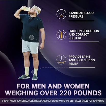 VALSOLE Heavy Duty Support Pain Relief Orthotics - 220+ lbs Plantar Fasciitis High Arch Support Insoles for Men Women, Flat Feet Orthotic Insert, Work Boot Shoe Insole, Absorb Shock with Every Step