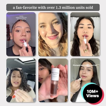 NOONI Korean Lip Oil Set - Appleberry & Applecherry | Long-Lasting, Moisturizing, Plumping, Revitalizing for Dry Lips, Waterproof, No Peel Off, 0.12 FL Oz x 2ea