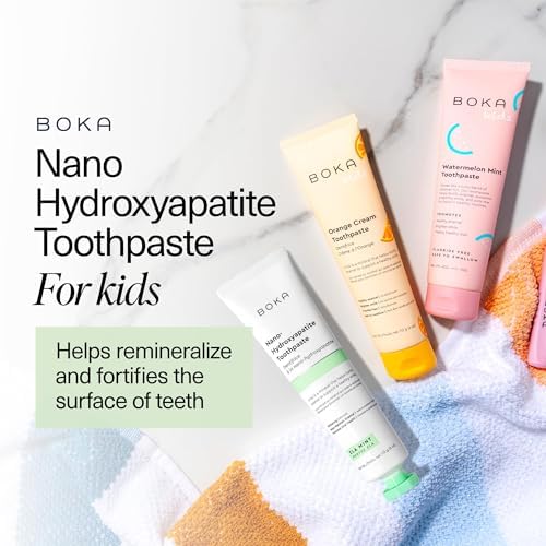 Boka Fluoride Free Toothpaste Nano Hydroxyapatite Toothpaste - Ela Mint, Orange Cream, Watermelon Mint Flavor, 4 oz 3Pk US Manufactured