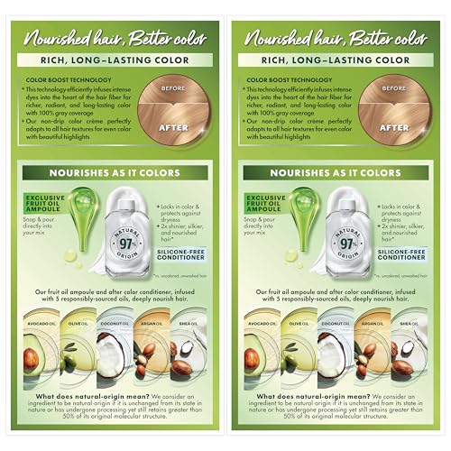 Garnier Hair Color Nutrisse Nourishing Creme, 93 Light Golden Blonde (Honey Butter) Permanent Hair Dye, 2 Count (Packaging May Vary)