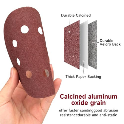 100 PCS 5 Inch Sanding Discs 40 Grit, Round Hook and Loop Sandpaper for Random Orbital Sander