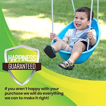 Swurfer Coconut Toddler Swing – Comfy Baby Swing Outdoor, 3- Point Adjustable Safety Harness, Secure, Safe Quick Click Locking System, Blister-Free Rope, Easy Installation, Ages 6-36 Months