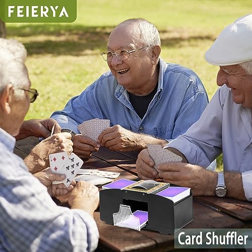 Automatic Card Shuffler 2/1/4/6 Deck,Battery-Operated Electric UNO Poker Shuffler,Playing Card Shuffler for Home Card Game,Travel