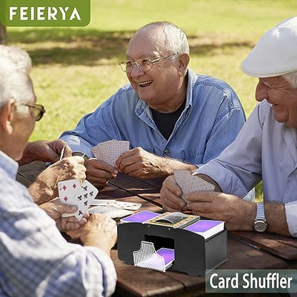 Automatic Card Shuffler 2/1/4/6 Deck,Battery-Operated Electric UNO Poker Shuffler,Playing Card Shuffler for Home Card Game,Travel