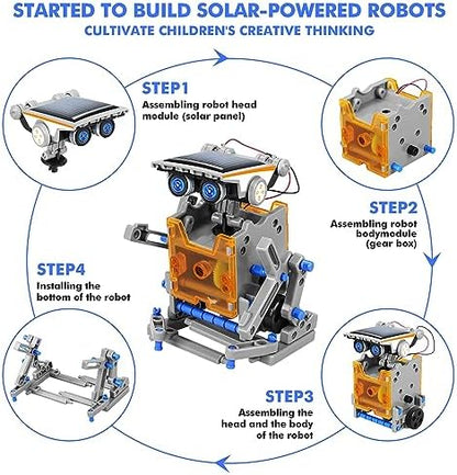 STEM 13-in-1 Education Solar Power Robots Toys for Boys Age 8-12, DIY Educational Toy Science Kits for Kids, Building Experiment Robotics Set Birthday Gifts for 8 9 10 11 12 Years Old Boys Girls Teens