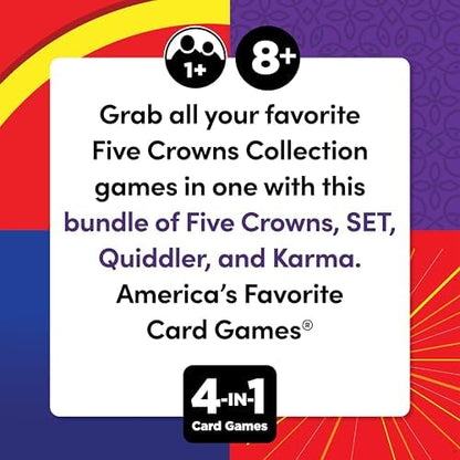 PlayMonster Five Crowns 4 Pack Bundle Card Games for Kids