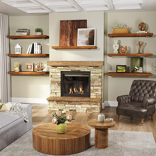 Goovilla Shelf Bracket, Heavy Duty Floating Shelf Brackets 6 inch Long, 6 Pack Brackets for Shelves, Black Coated Metal Wall Shelf Support Brackets with 1/5 Inch Thick and 160 lb. Load Capacity