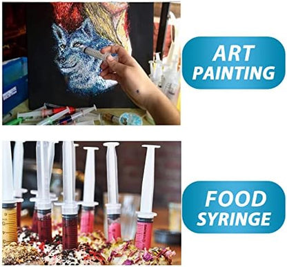 50 Pack 20mL Syringes with Catheter Tip and Cap Plastic Large Syringes for Liquids, Jello shot Party, Medicine Student, Oral, Scientific Labs, Measuring, Dispensing, Home Care