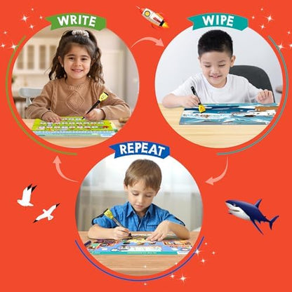 Skillmatics Search and Find Megapack Educational Game - Reusable Preschool Learning Activities, Perfect for Toddlers & Kids Who Love Toys, Art & Crafts, Builds Vocabulary, Gifts for Ages 3, 4, 5, 6