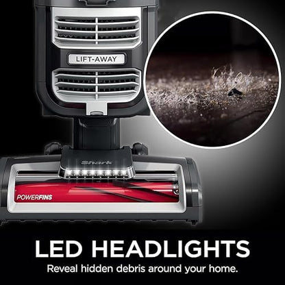 Shark UV730 Navigator Lift-Away Upright Vacuum, PowerFins HairPro Self-Cleaning Brushroll, HEPA Filter with Anti-Allergen Technology, LED Headlights, Swivel Steering, Gray (Renewed)