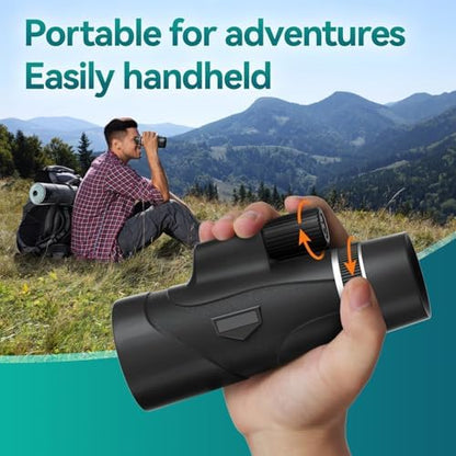 15x50 HD Monocular for Adults High Powered with Phone Adapter and Tripod, Monocular Compact with BAK4 Prism & FMC Lens, Monoculars for Hunting, Bird Watching, Hiking,Traveling