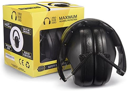 Pro For Sho 34dB NRR Hearing Protection Ear Muffs - Highest NRR in Compact Design, Ear Protection for Shooting, Mowing, Work