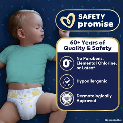 Pampers Overnight Diapers - Swaddlers Overnights - Size 5, 50 Count, Disposable Baby Diaper, Night Time Leak and Skin Protection