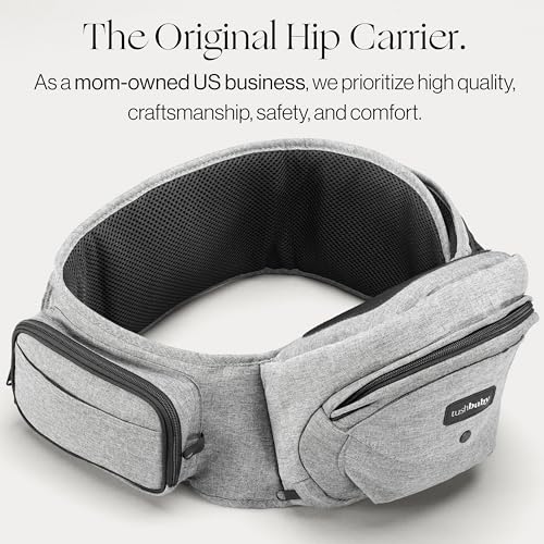 Tushbaby The Original Premium Quality Hip Seat Carrier – Safety-Certified Baby & Toddler Carrier with Secure Safety Buckles, No-Flimsy-Foam Design, Storage Pockets & Nursing Pillow. 0–3 yrs
