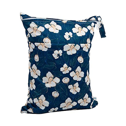 babygoal Wet Dry Bags for Baby Cloth Diapers, Washable Travel Bags, Beach, Pool, Gym Bag for Swimsuits & Wet Clothes with Two Zippered Pockets 4 Pack, 4LN14