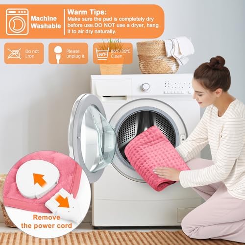 Heating Pad,Electric Heating Pads for Back,Hot Heated Pad for Abdomen,Shoulder,Knee,Multiple Temp and Auto Shut Off(BabyPink, 40''×20')