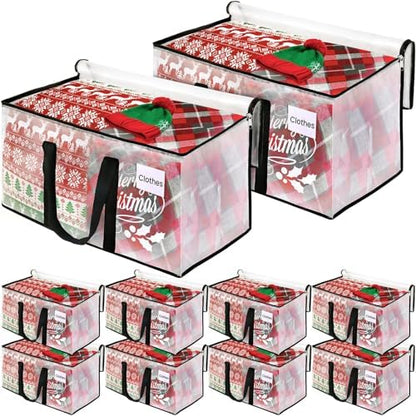 Clear Moving Bags Heavy Duty Extra Large, Moving Supplies with Reinforced Handle and Double Zipper, Storage Bags for Moving Essential, Packing tote Alternative to Moving Box(10 Packs, Clear)