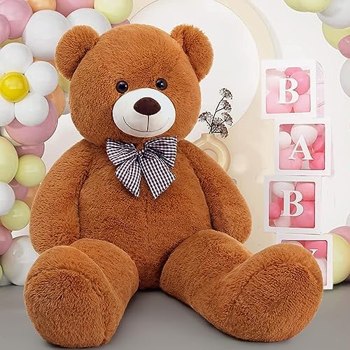 MaoGoLan Big Brown Jumbo Oversized Teddy Bear 47 inch Giant Stuffed Animal 4 Feet for Boy Baby Shower