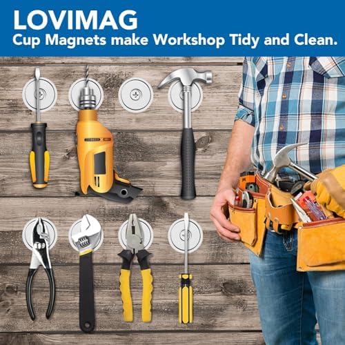 LOVIMAG 30LBS Neodymium Magnets, 24Pack Round Strong Rare Earth Magnets with Screws for Tool Room, Science and Wall Mounting-0.78 * 0.2 inch